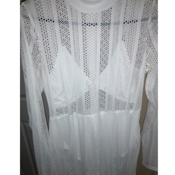 SOLD White mesh jumpsuit NBW - Picture 2 of 2